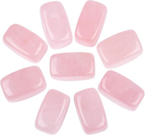 9pcs Natural Rose Quartz Tumbled Polished Stones Kit Healing Crystal Gemstones for Wicca Reiki and Energy Crystal Healing in Saudi Arabia