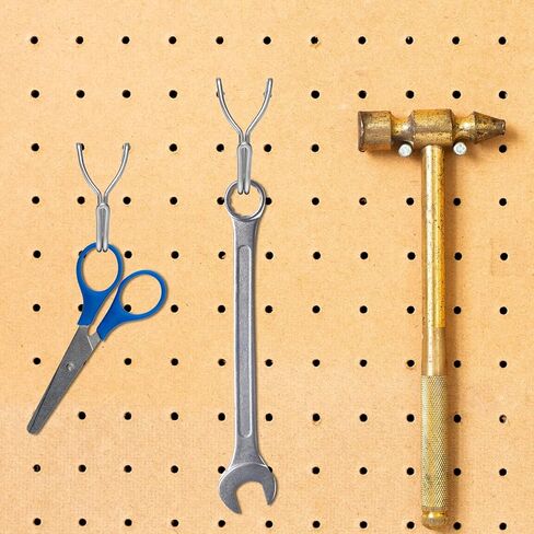 HARFINGTON 100 قطعة Pegboard J-Hook 1 بوصة من الفولاذ المقاوم للصدأ J Style Peg Board عرض خطاف تثبيت على الحائط أدوات تنظيم للتعليق وتنظيم المجوهرات والقلائد والمفاتيح والإكسسوارات اليدوية in Saudi Arabia