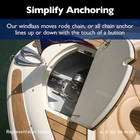 Lewmar 12V/1000-Watt H3 Gypsy/Drum للقوارب 30'-45' مع سلسلة 3/8 بوصة، سرعة الاسترجاع 59' في الدقيقة عند 475 رطل، أقصى سحب 2000 رطل. - 2020201805 in Kuwait