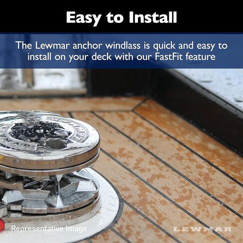 Lewmar 12V/1000-Watt H3 Gypsy/Drum للقوارب 30'-45' مع سلسلة 3/8 بوصة، سرعة الاسترجاع 59' في الدقيقة عند 475 رطل، أقصى سحب 2000 رطل. - 2020201805 in Kuwait