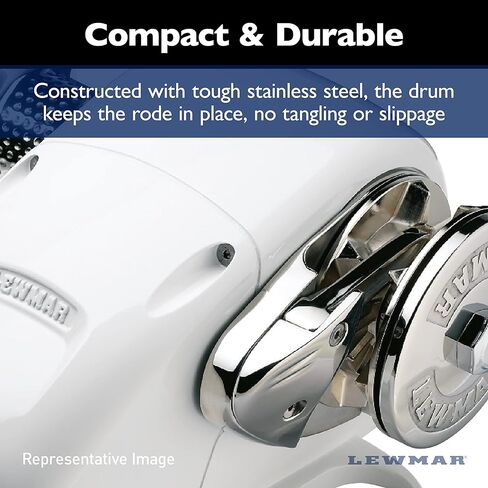Lewmar 12V/1000-Watt H3 Gypsy/Drum للقوارب 30'-45' مع سلسلة 3/8 بوصة، سرعة الاسترجاع 59' في الدقيقة عند 475 رطل، أقصى سحب 2000 رطل. - 2020201805 in Kuwait