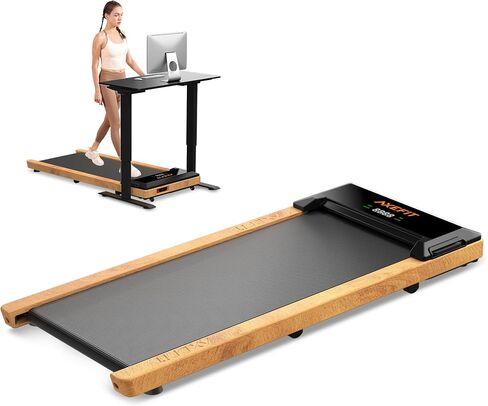 Walking Pad, Under Desk Treadmill for Home Office, Wooden Treadmill for Walking Jogging Running Machine with Remote Control, 2.5HP Portable Walking Pad Treadmill with 265Lb Capacity, Installation-Free in Saudi Arabia