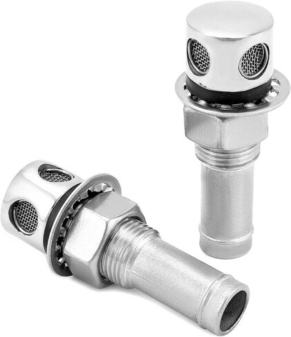 فتحة تهوية لخزان الوقود عالي التحمل من QWORK - تناسب 5/8 بوصة (16 مم) خرطوم معرف، 316 من الفولاذ المقاوم للصدأ من الدرجة البحرية مع أقصى مقاومة للتآكل - مناسبة للسفن واليخوت وكبائن السكك الحديدية عالية السرعة، عبوتان in Kuwait