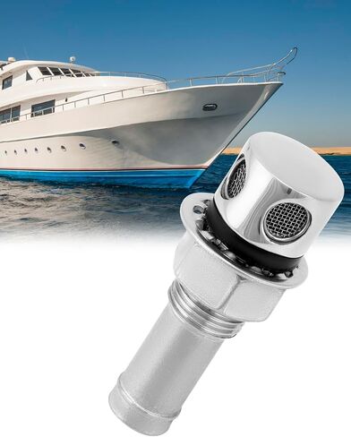 فتحة تهوية لخزان الوقود عالي التحمل من QWORK - تناسب 5/8 بوصة (16 مم) خرطوم معرف، 316 من الفولاذ المقاوم للصدأ من الدرجة البحرية مع أقصى مقاومة للتآكل - مناسبة للسفن واليخوت وكبائن السكك الحديدية عالية السرعة، عبوتان in Kuwait