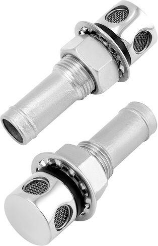 فتحة تهوية لخزان الوقود عالي التحمل من QWORK - تناسب 5/8 بوصة (16 مم) خرطوم معرف، 316 من الفولاذ المقاوم للصدأ من الدرجة البحرية مع أقصى مقاومة للتآكل - مناسبة للسفن واليخوت وكبائن السكك الحديدية عالية السرعة، عبوتان in Kuwait