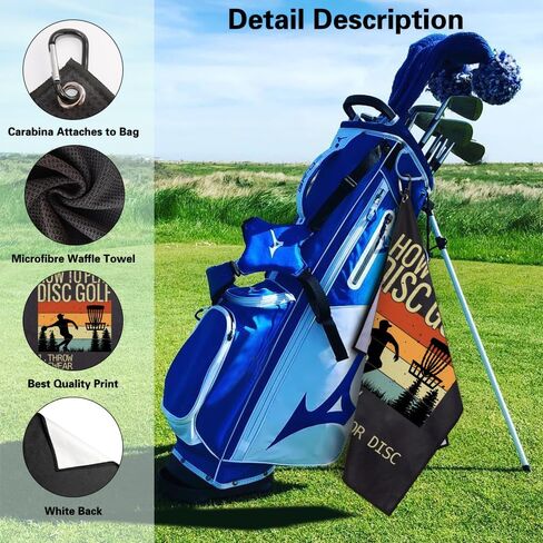How to Play Disc Golf Printed Microfiber Disc Golf Towel with Clip, Great Disc Golf Gifts for Grandpa Disc Golf Lover Dad, Father's Day Birthday, Disc Golf Accessories for Men Women Husband in Saudi Arabia