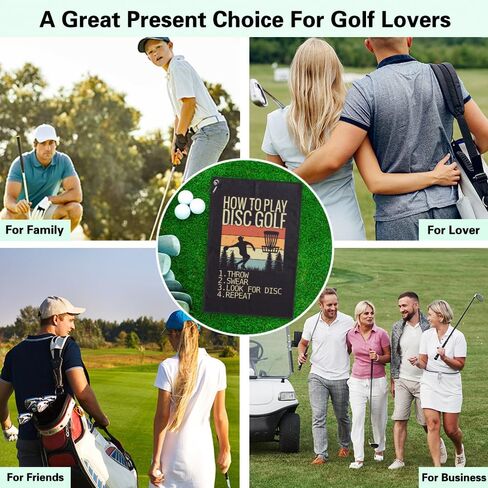 How to Play Disc Golf Printed Microfiber Disc Golf Towel with Clip, Great Disc Golf Gifts for Grandpa Disc Golf Lover Dad, Father's Day Birthday, Disc Golf Accessories for Men Women Husband in Saudi Arabia