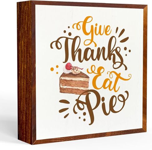 Funny Thanksgiving Decorations Fall Decor Turkey Wooden Box Sign Desk Decor Farmhouse Coffee Bar Office Home Bedroom Living Room Kitchen Rustic Wooden Block Sign for Bookshelf Tabletop Wall in Saudi Arabia