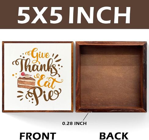 Funny Thanksgiving Decorations Fall Decor Turkey Wooden Box Sign Desk Decor Farmhouse Coffee Bar Office Home Bedroom Living Room Kitchen Rustic Wooden Block Sign for Bookshelf Tabletop Wall in Saudi Arabia