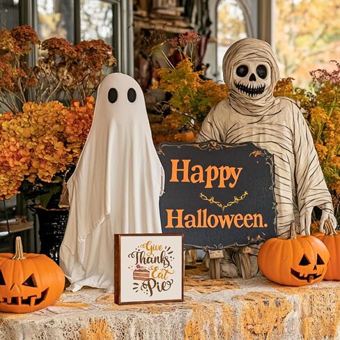 Funny Thanksgiving Decorations Fall Decor Turkey Wooden Box Sign Desk Decor Farmhouse Coffee Bar Office Home Bedroom Living Room Kitchen Rustic Wooden Block Sign for Bookshelf Tabletop Wall in Saudi Arabia