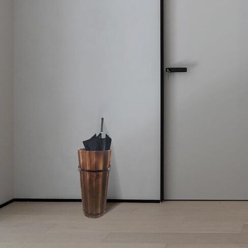 Ciieeo Wood Umbrella Holder, Umbrella Stand for Entryway Standing Umbrella Rack Cane Walking Sticks Holder Wine Barrel Planter for Home Kitchen Office Decoration in Saudi Arabia