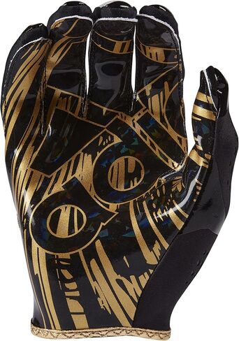adidas Adizero 12 Youth Receiver Football Gloves, Black Metallic Gold, Medium, Premium Football Gear and Equipment in Saudi Arabia