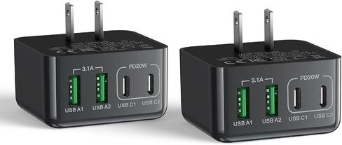 Aioneus USB C Charger Block, 4-Port 40W Fast Charging Block, PD USB-C and QC USB-A Multi Port Wall Charger, Type-C Charger Cube Power for Samsung Galaxy S24 S23 S22, iPhone 15 14, Tablet, LG in Saudi Arabia