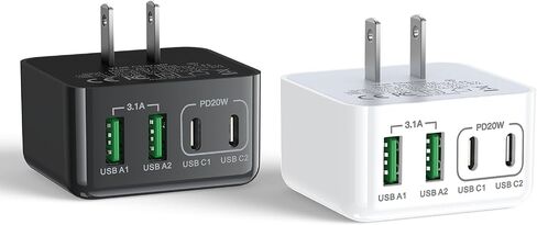 Aioneus USB C Charger Block, 4-Port 40W Fast Charging Block, PD USB-C and QC USB-A Multi Port Wall Charger, Type-C Charger Cube Power for Samsung Galaxy S24 S23 S22, iPhone 15 14, Tablet, LG in Saudi Arabia