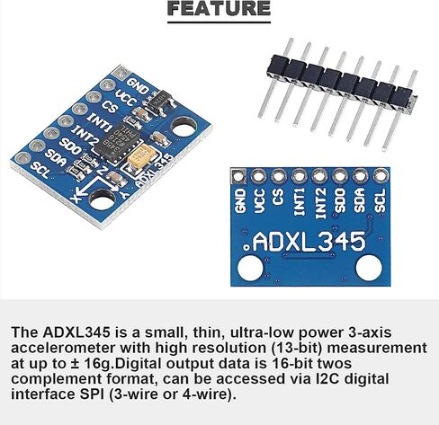 GY-291 ADXL345 Digital 3 Axis Acceleration of Gravity Tilt Module IIC/SPI Transmission Mini Low Power Consumption with Dupont Cable pinheader for Arduino in Saudi Arabia