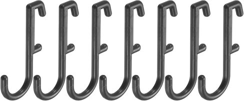 HARFINGTON 16pcs Pegboard J Hooks 1/4" J Style Pegboard Hook Accessories Assortment for Hanging Storage Jewelry Key, Black in Saudi Arabia