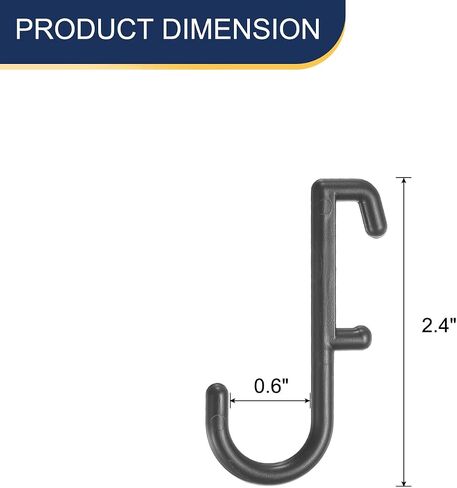 HARFINGTON 16pcs Pegboard J Hooks 1/4" J Style Pegboard Hook Accessories Assortment for Hanging Storage Jewelry Key, Black in Saudi Arabia