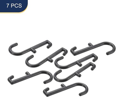 HARFINGTON 16pcs Pegboard J Hooks 1/4" J Style Pegboard Hook Accessories Assortment for Hanging Storage Jewelry Key, Black in Saudi Arabia