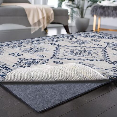 Felt Non-Slip Rug Pad, 3x5 Ft Extra Large Area Rug Cushioned Non Skid Carpet Pad, Thick Rug Pads for All Floors, Felt Pad for Under Area Rugs Hardwood Floors, Keep Rug in Place Soft and Safe in Saudi Arabia