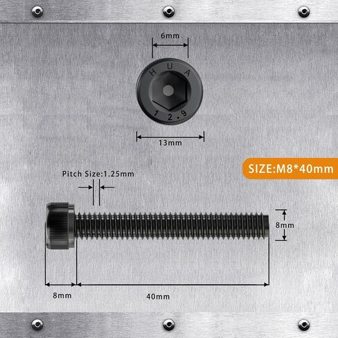 M8-1.25 x 35mm Socket Head Cap Screws, 12.9 Grade Alloy Steel, Black Oxide Finish, Machine Thread, Allen Socket Drive, Quantity 15 in Saudi Arabia