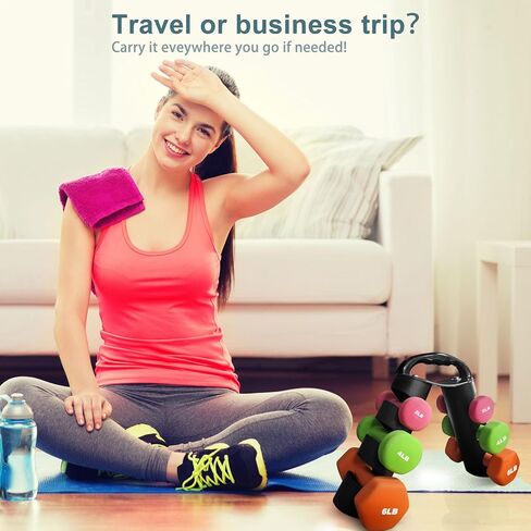 حامل دمبل لصالة الألعاب الرياضية المنزلية: حامل دمبل قابل للطي لتخزين الدمبل للنساء 2 رطل 4 رطل 6 رطل منظم دمبل صغير in Kuwait