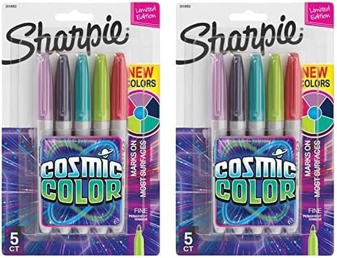 Sharpie Permanent Markers, Fine Point, Cosmic Color, Limited Edition, 5 Count in Saudi Arabia