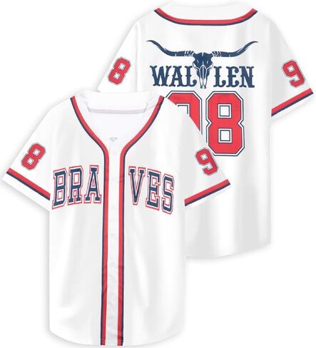 98 Baseball Shirt Women Cow Skull Graphic Fan Tshirt V Neck Country Vintage Jersey Button Down Short Sleeve Tops in Saudi Arabia