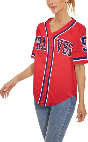 98 Baseball Shirt Women Cow Skull Graphic Fan Tshirt V Neck Country Vintage Jersey Button Down Short Sleeve Tops in Saudi Arabia