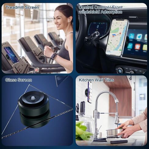 Magnetic Mobile Phone Holder, 360°Rotation Magnetic Car Cell Phone Holder, Air Suction Magnetic Car Phone Holder, Magnetic Suction Phone Mount for Car, for All Vehicle Models(Black) in Saudi Arabia