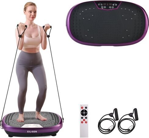 EILISON Fitpro Vibration Plate Exercise Machine - Whole Body Workout Vibration Fitness Platform w/Loop Bands - Lymphatic Drainage Machine for Shaping,Toning, Wellness, Recovery(Fitpro Purple) in Saudi Arabia