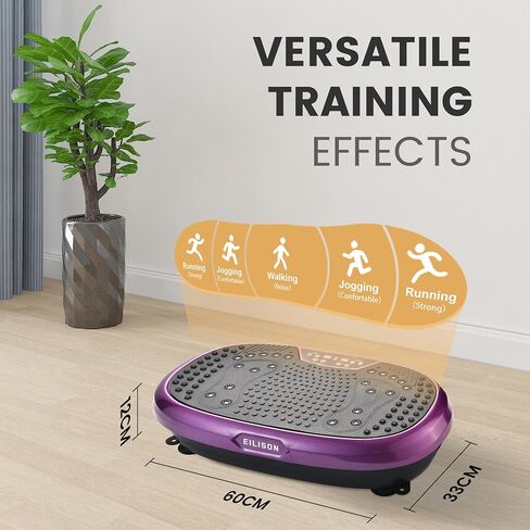 EILISON Fitpro Vibration Plate Exercise Machine - Whole Body Workout Vibration Fitness Platform w/Loop Bands - Lymphatic Drainage Machine for Shaping,Toning, Wellness, Recovery(Fitpro Purple) in Saudi Arabia