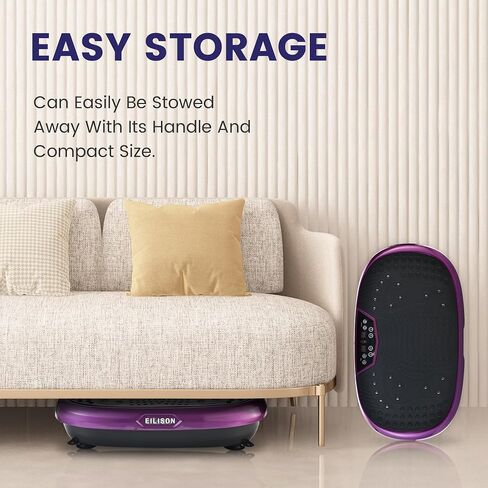 EILISON Fitpro Vibration Plate Exercise Machine - Whole Body Workout Vibration Fitness Platform w/Loop Bands - Lymphatic Drainage Machine for Shaping,Toning, Wellness, Recovery(Fitpro Purple) in Saudi Arabia