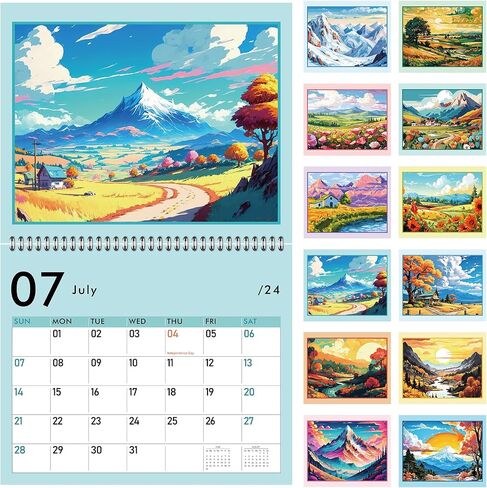 GuassLee Cat Wall Calendar 2024-2025, Vertical Wall Calendar 2024, 18-Months Hanging Art Calendar Jul. 2024 to Dec. 2025, 14 x 23" Monthly Planner Wall with Thick Paper for Office School Home Teacher in Saudi Arabia