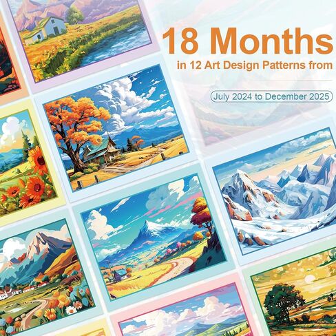 GuassLee Cat Wall Calendar 2024-2025, Vertical Wall Calendar 2024, 18-Months Hanging Art Calendar Jul. 2024 to Dec. 2025, 14 x 23" Monthly Planner Wall with Thick Paper for Office School Home Teacher in Saudi Arabia