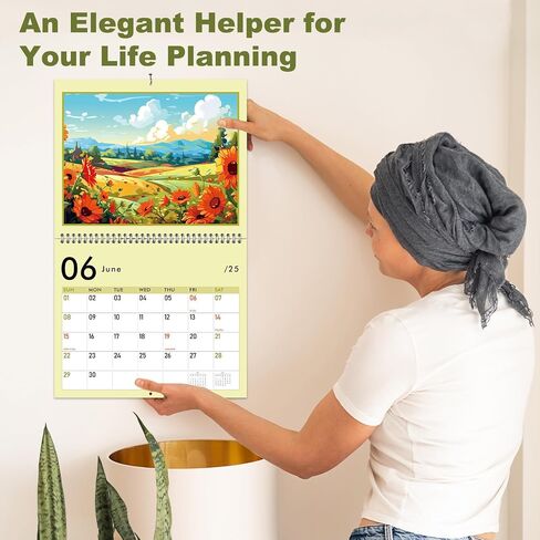 GuassLee Cat Wall Calendar 2024-2025, Vertical Wall Calendar 2024, 18-Months Hanging Art Calendar Jul. 2024 to Dec. 2025, 14 x 23" Monthly Planner Wall with Thick Paper for Office School Home Teacher in Saudi Arabia