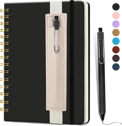 Lined Spiral Notebook 5.7"x 8.27" with Pen Holder & Pen - (Lavender), 160 Pages/80 Sheets, Hardcover - A5 Journal for Gift, Journaling, Writing, Note Taking, School, Work in Saudi Arabia