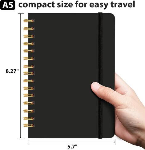 Lined Spiral Notebook 5.7"x 8.27" with Pen Holder & Pen - (Lavender), 160 Pages/80 Sheets, Hardcover - A5 Journal for Gift, Journaling, Writing, Note Taking, School, Work in Saudi Arabia
