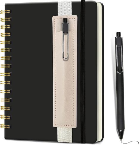 Lined Spiral Notebook 5.7"x 8.27" with Pen Holder & Pen - (Lavender), 160 Pages/80 Sheets, Hardcover - A5 Journal for Gift, Journaling, Writing, Note Taking, School, Work in Saudi Arabia
