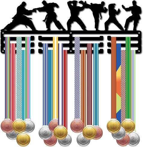 CREATCABIN Medal Holder Always Earned Never Given Sport Display Hanger Rack Frame Sports Awards Lanyard Holder Rack Sturdy Wall Mounted Athletes Table Tennis Players Gymnastics Over 60 Medals in Saudi Arabia