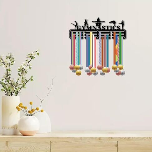 CREATCABIN Metal Medal Hanger Display Mountain Medal Holder Rack Black Iron Sport Hanging Athlete Awards Wall Mounted Stand over 60 Medals for Rock Climbing Competition 15.7x5.9Inch-Challenge Accepted in Saudi Arabia
