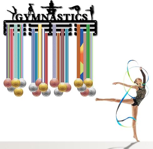 CREATCABIN Metal Medal Hanger Display Mountain Medal Holder Rack Black Iron Sport Hanging Athlete Awards Wall Mounted Stand over 60 Medals for Rock Climbing Competition 15.7x5.9Inch-Challenge Accepted in Saudi Arabia