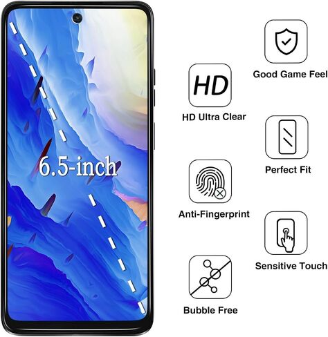 (2 Pack) HPTech Screen Protector Designed for Motorola Moto G Play (2024) Tempered Glass, 9H Hardness, Anti Scratch, Bubble Free, Case Friendly in Saudi Arabia