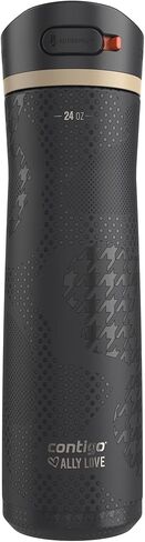زجاجة مياه معزولة بالفراغ من الفولاذ المقاوم للصدأ من Contigo x Ally Love مع غطاء سهل التنظيف تلقائيًا، شرب مانع للتسرب، تحافظ على المشروبات باردة لمدة 24 ساعة، خالية من مادة BPA، 24 أونصة، Ashland Chill 2.0، عرق السوس in Kuwait