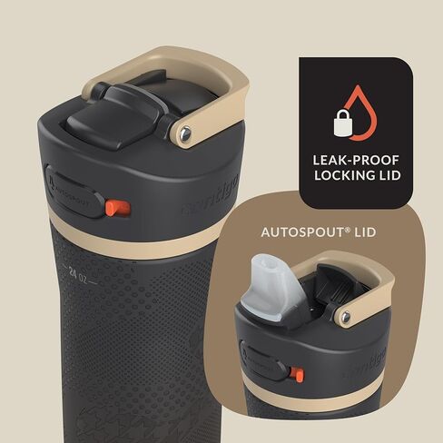 زجاجة مياه معزولة بالفراغ من الفولاذ المقاوم للصدأ من Contigo x Ally Love مع غطاء سهل التنظيف تلقائيًا، شرب مانع للتسرب، تحافظ على المشروبات باردة لمدة 24 ساعة، خالية من مادة BPA، 24 أونصة، Ashland Chill 2.0، عرق السوس in Kuwait