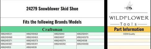 24279 حذاء تزلج Snowblower متوافق مع Craftsman in Saudi Arabia