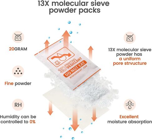 13X Molecular Sieve Powder Packs for 3D Printer Filament Storage, 3D Printer Filament Dryer (20g/30pcs) in Kuwait