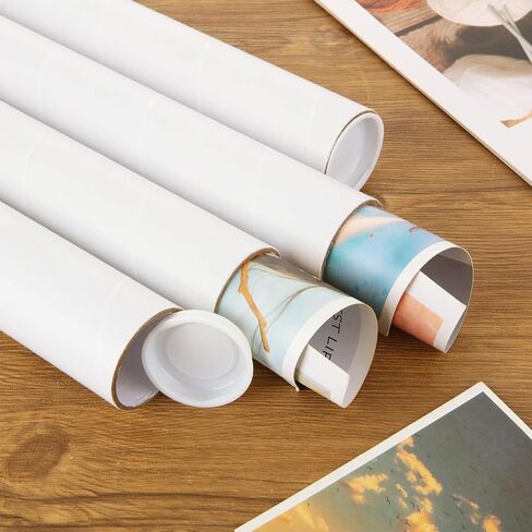 CYEAH 24 قطعة من أنابيب البريد، أنبوب بريد من الورق المقوى مقاس 1.5 × 12 بوصة مع أغطية، أنبوب ملصق ورقي للشحن من كرافت للشحن، والتعبئة، والتعبئة المستديرة السائبة، ومطبوعات فنية لخرائط البريد من الورق المقوى in Saudi Arabia