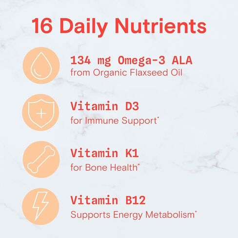 حلوى سمارتي بانتس العضوية متعددة الفيتامينات للأطفال: أوميغا 3 (ALA)، فيتامين د 3، ج، فيتامين ب 12، ب 6، فيتامين أ، ك والزنك لدعم المناعة، نباتي، ثلاث نكهات فواكه، 120 عددًا (كمية تكفي لمدة 30 يومًا) in Kuwait