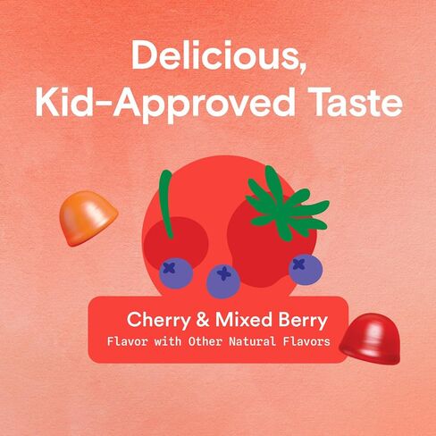 حلوى سمارتي بانتس العضوية متعددة الفيتامينات للأطفال: أوميغا 3 (ALA)، فيتامين د 3، ج، فيتامين ب 12، ب 6، فيتامين أ، ك والزنك لدعم المناعة، نباتي، ثلاث نكهات فواكه، 120 عددًا (كمية تكفي لمدة 30 يومًا) in Kuwait