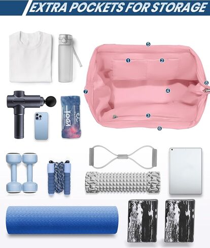 Ewedoos حقيبة يوجا كبيرة حقيبة سجادة اليوجا حقيبة رياضية واق من المطر حقيبة حمل رياضية وناقلات تناسب جميع أغراضك لليوجا والسفر وصالة الألعاب الرياضية in Kuwait